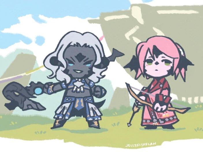 simple drawing of Sadu and Cirina on the Azim Steppe